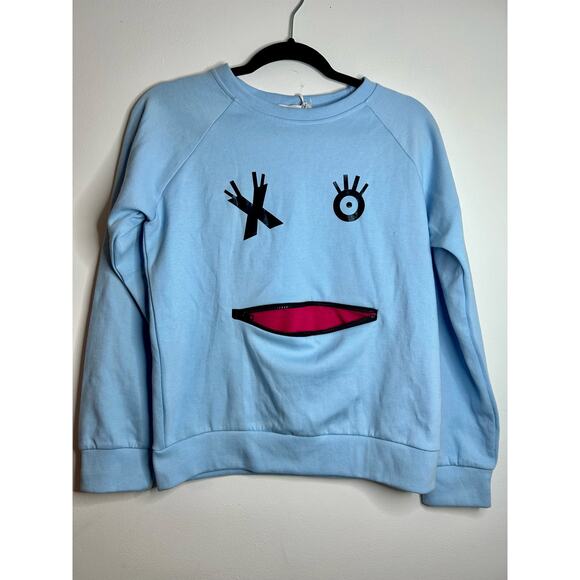 NWT Kids Blue Happy Face Sweater. Size XL - Picture 1 of 6